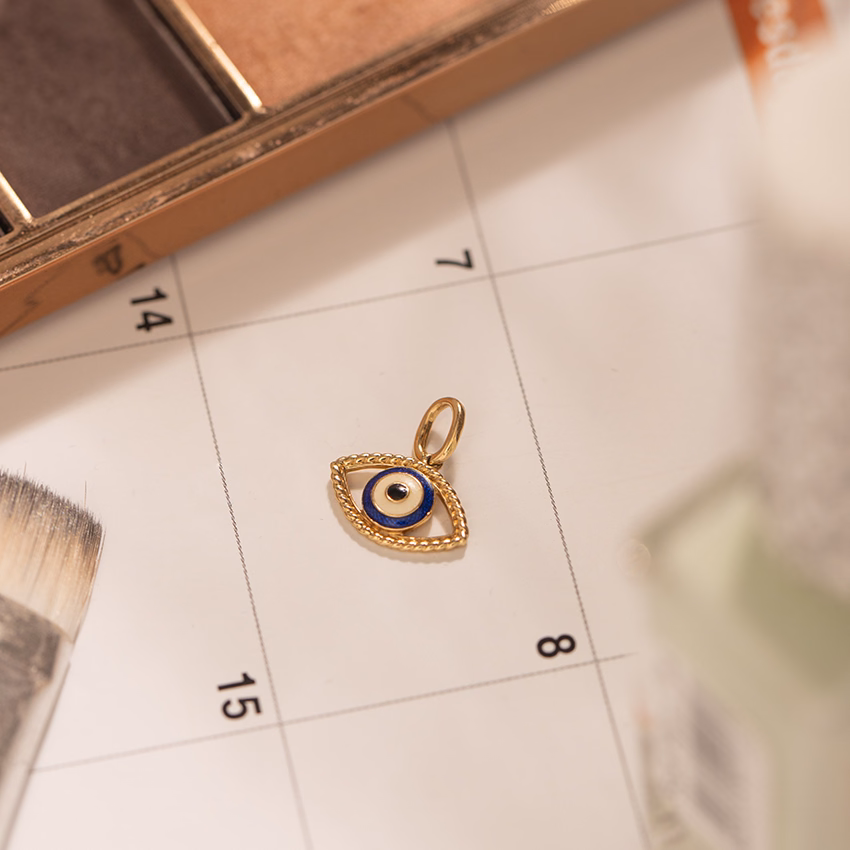 Gold Charms 18 Karat Yellow Gold Exclusive Evil Eye Gold Charm