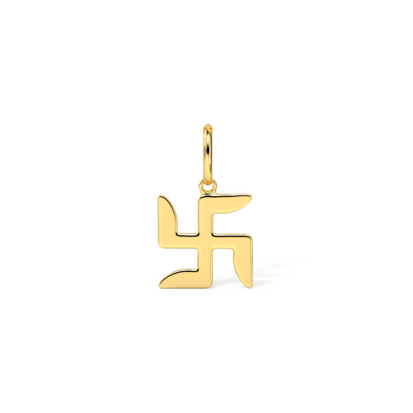 Gold Charms 14 Karat Yellow Gold Swastik Good Luck Gold Charm