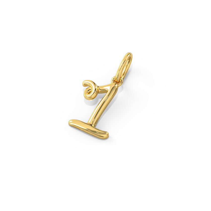 Number 1 Gold Cursive Charm