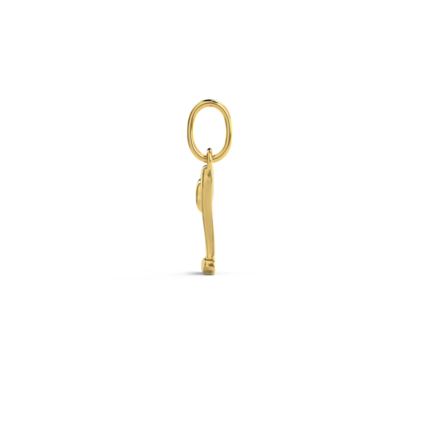 Number 1 Gold Cursive Charm