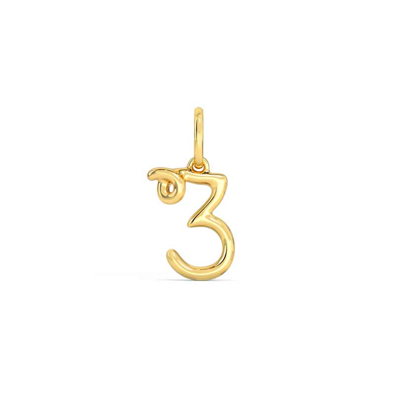 Number 3 Cursive Charm