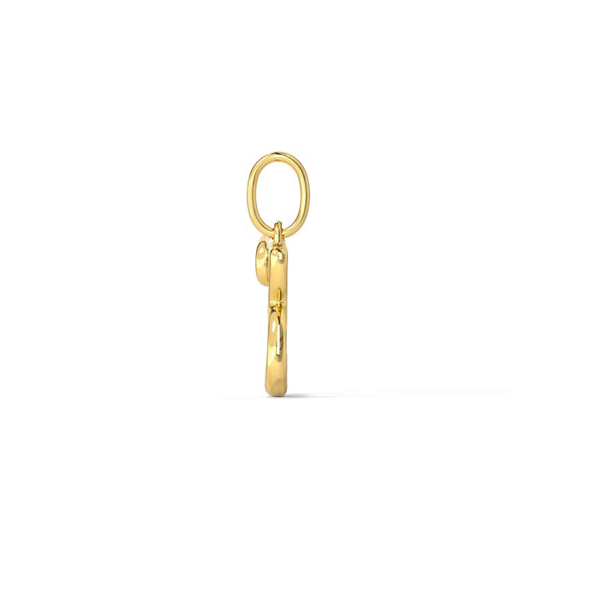 Number 3 Gold Cursive Charm