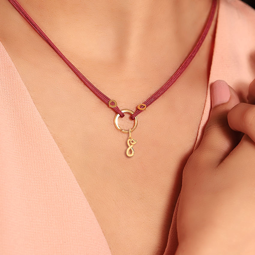 Number 8 Gold Cursive Charm