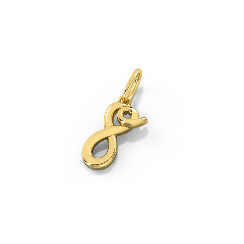 Number 8 Gold Cursive Charm