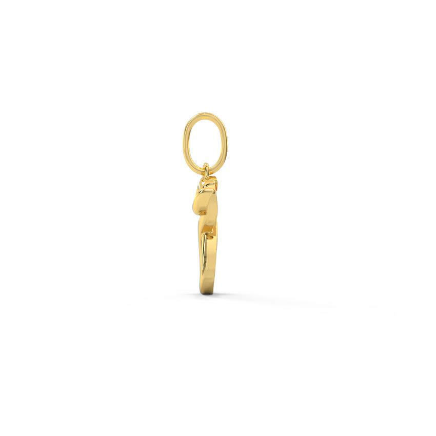 Number 8 Gold Cursive Charm