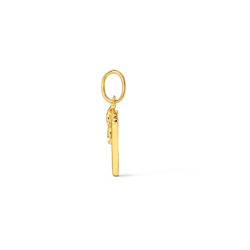 Number 9 Gold Cursive Charm