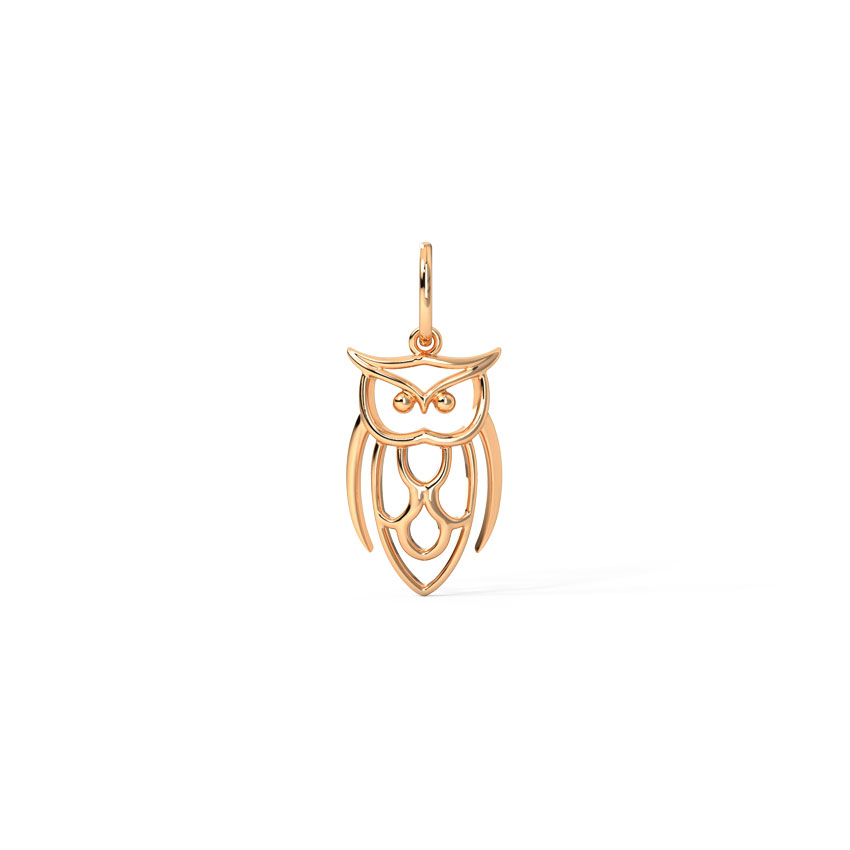 Gold Charms 14 Karat Rose Gold The Wise Owl Gold Charm