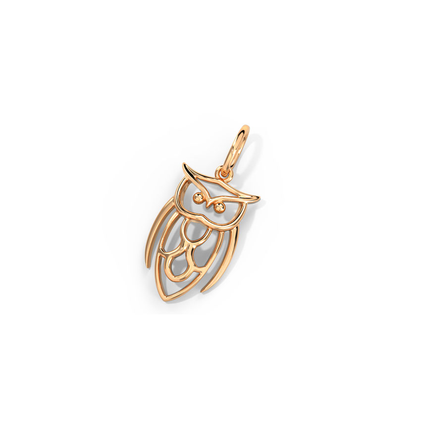 The Wise Owl Gold Charm