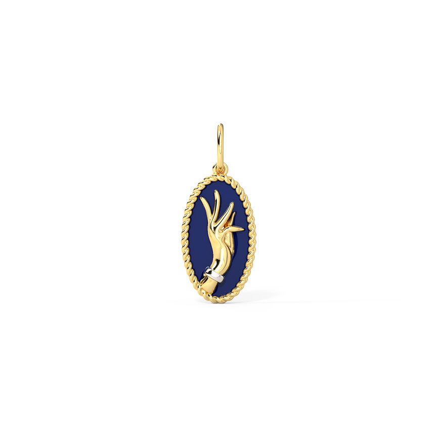 Gold Charms 14 Karat Yellow Gold Shakti Hasta Mudra Gold Charm