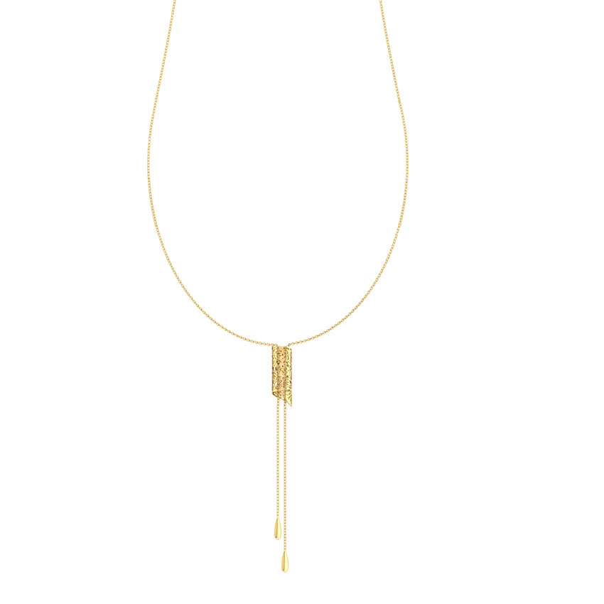 Sally Floral Fold  Lariat Necklace