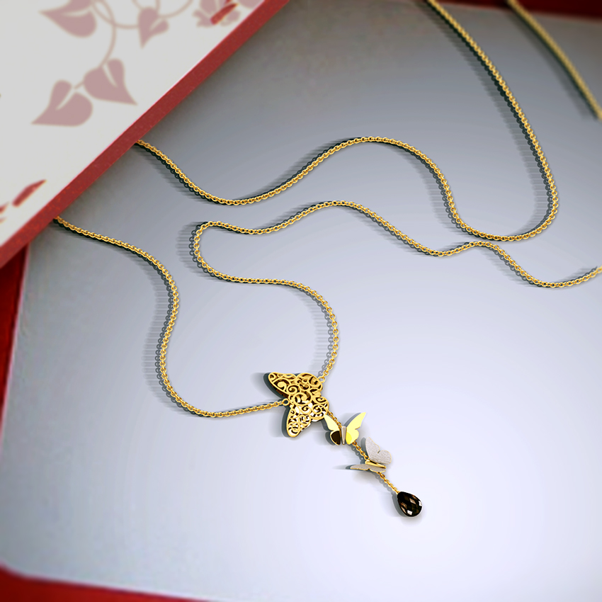 Lia Cutout Gemstone Necklace