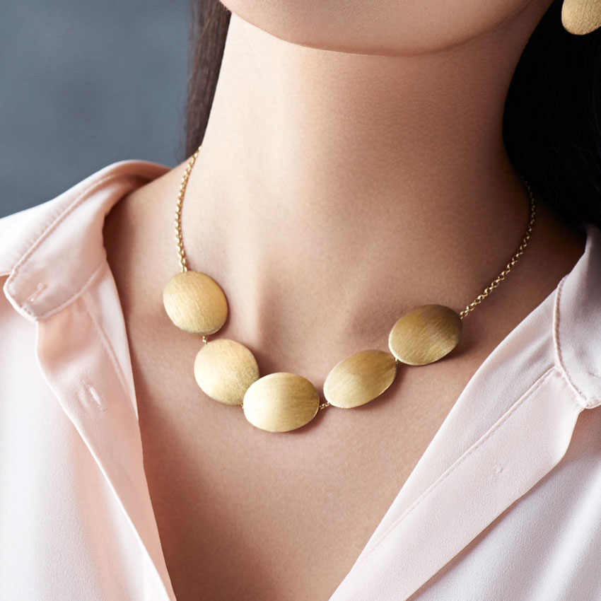 Haley Stamped Gold Necklace