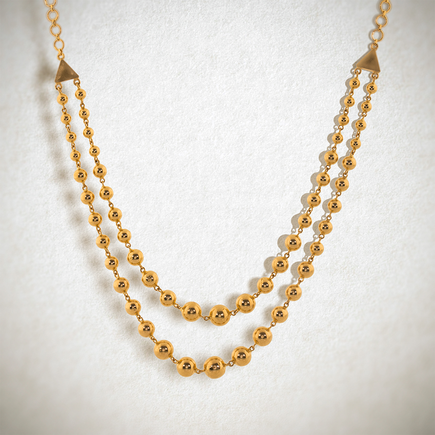Hina Beaded Gold Necklace