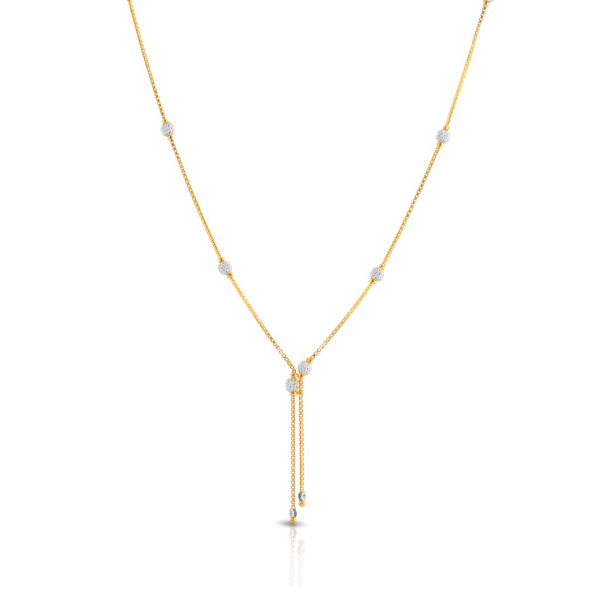 Textured Bead Y Necklace