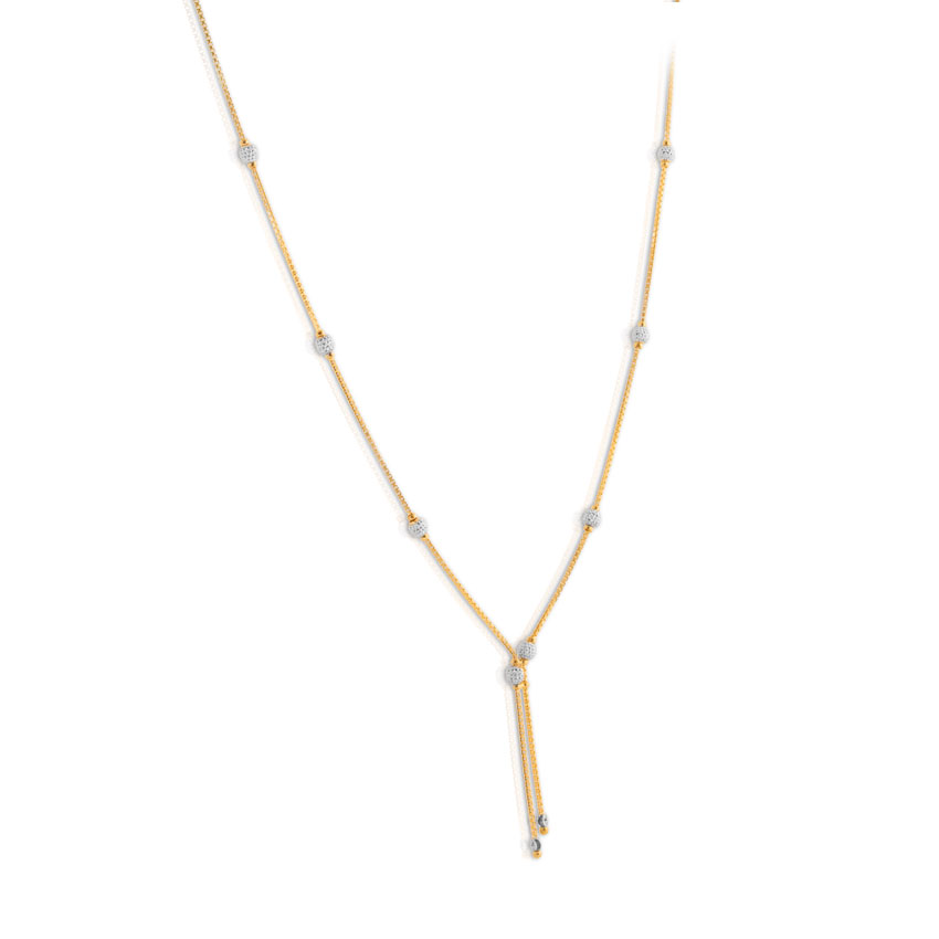 Textured Bead Y Necklace