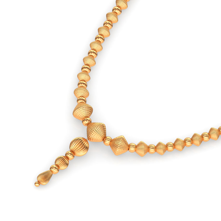 Rigged Beads Y Gold Necklace