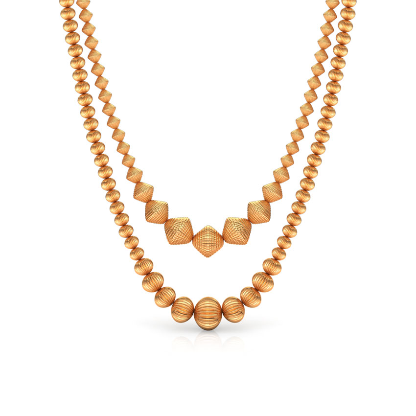 Duo-Line Beads Gold Necklace Duo-Line Beads Gold Necklace