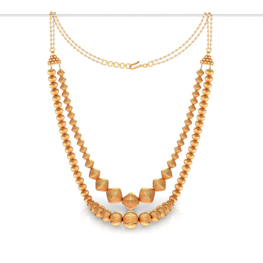Duo-Line Beads Gold Necklace Duo-Line Beads Gold Necklace