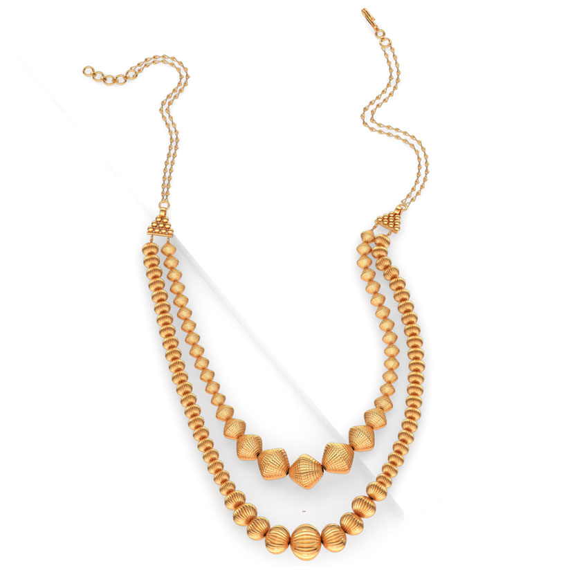 Duo-Line Beads Gold Necklace Duo-Line Beads Gold Necklace