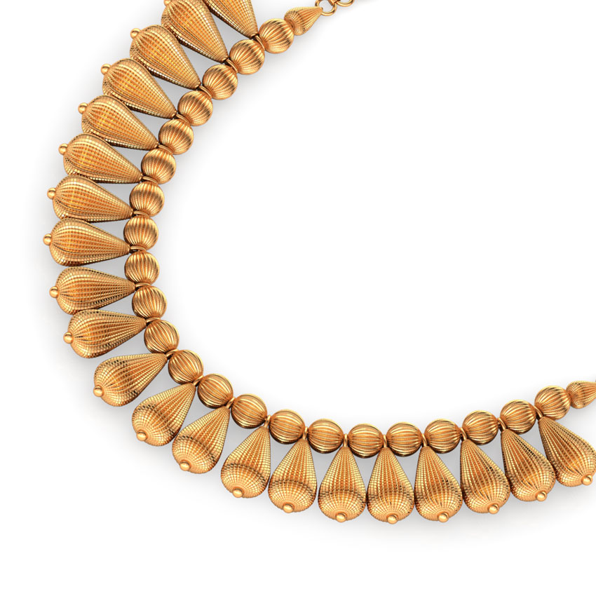 Whorl Drop Gold Necklace