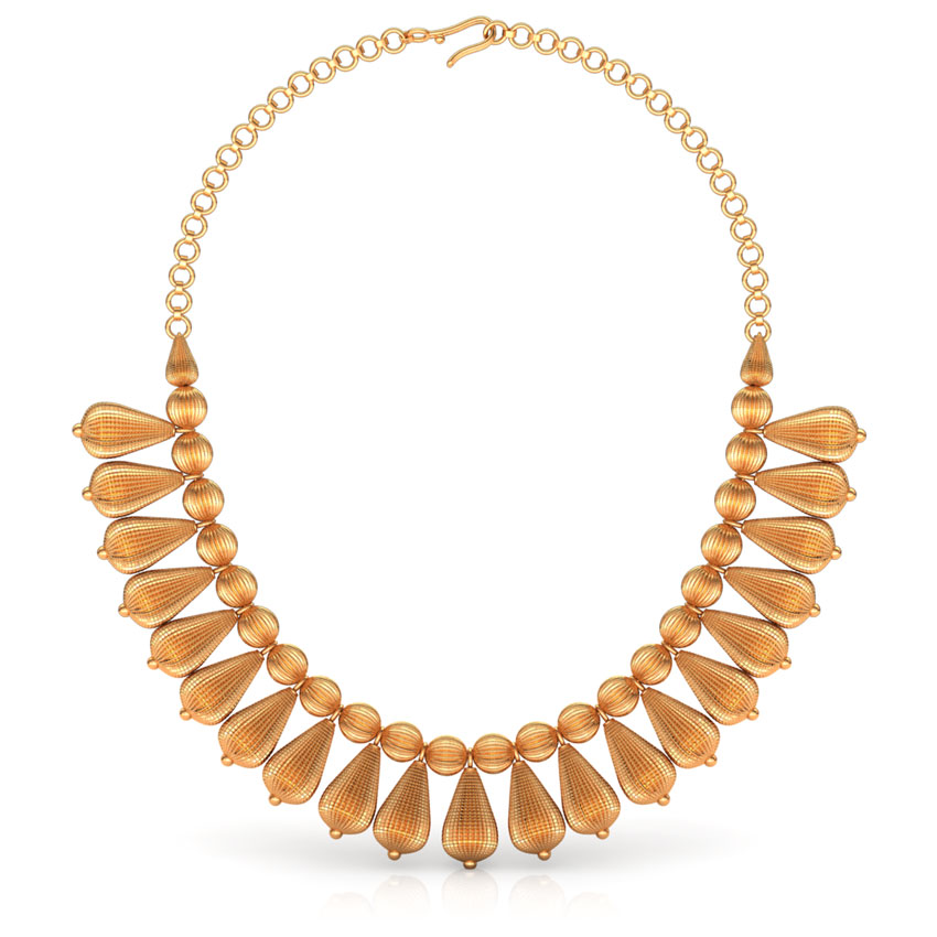Whorl Drop Gold Necklace