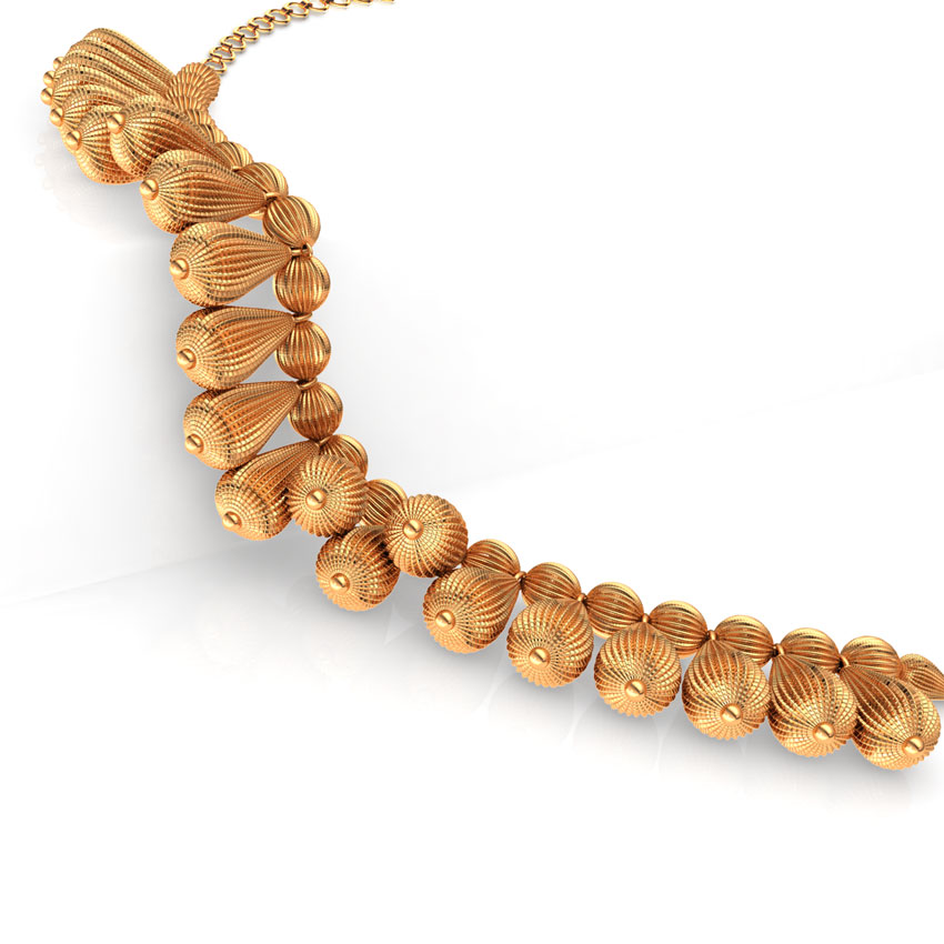 Whorl Drop Gold Necklace
