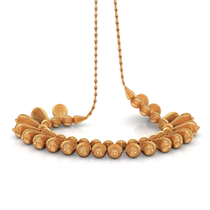 Whorl Drop Gold Necklace