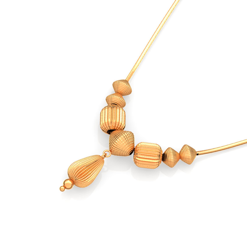 Minimalistic Beaded Gold Necklace