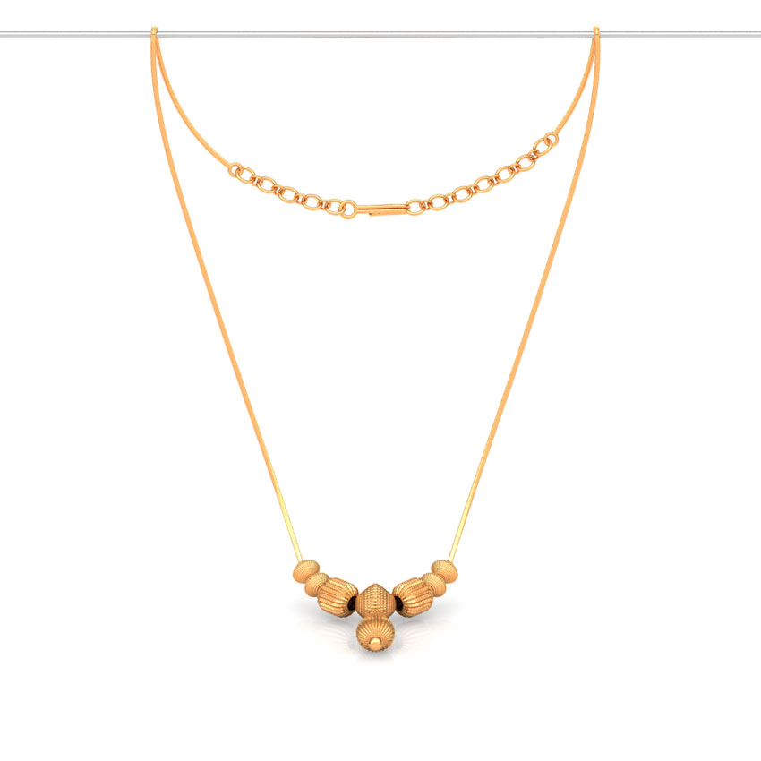 Minimalistic Beaded Gold Necklace