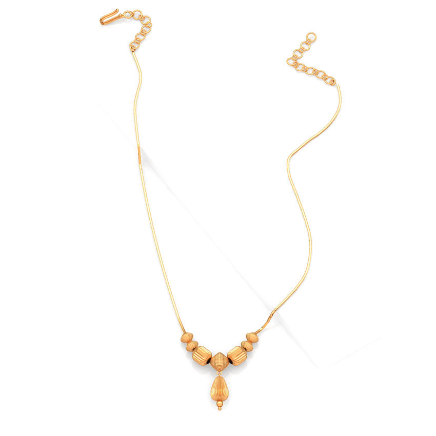 Minimalistic Beaded Gold Necklace