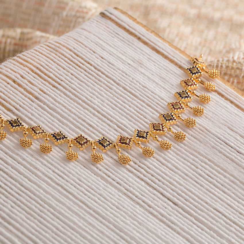 Granular and Enamel Gold Necklace Granular and Enamel Gold Necklace