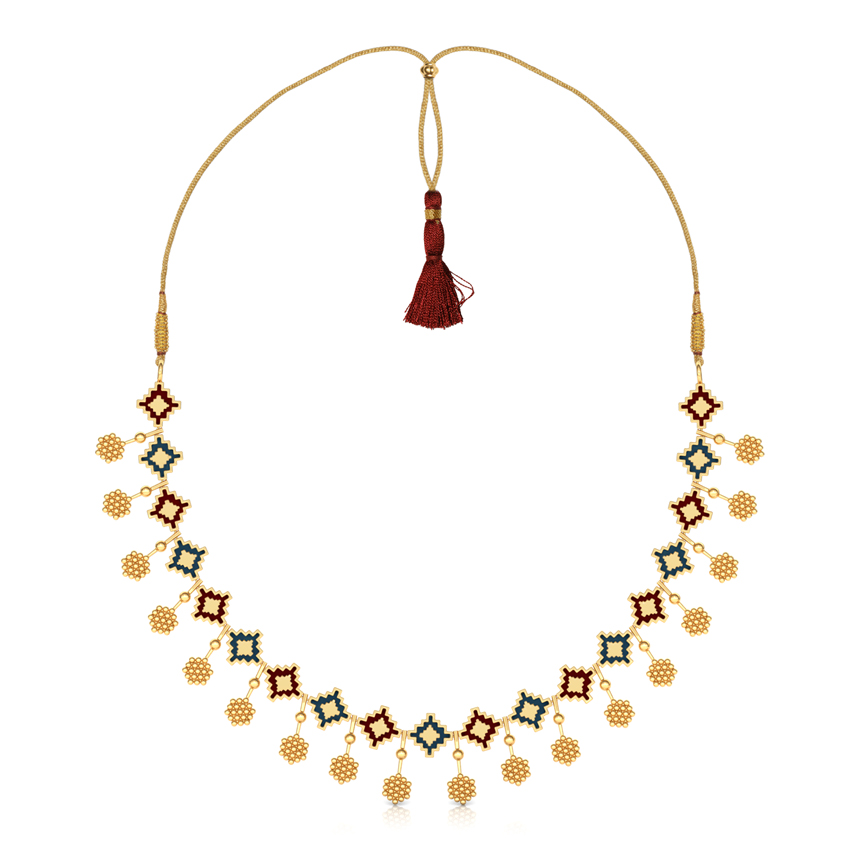 Granular and Enamel Gold Necklace Granular and Enamel Gold Necklace