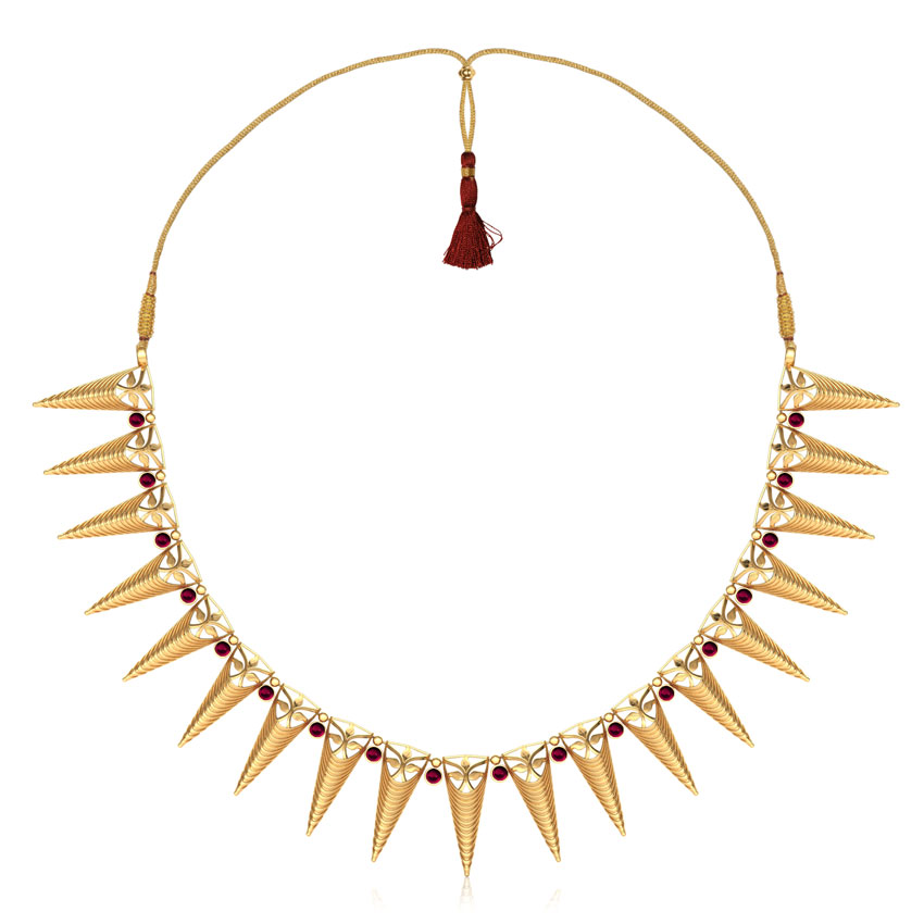 Conical Beads Gold Necklace