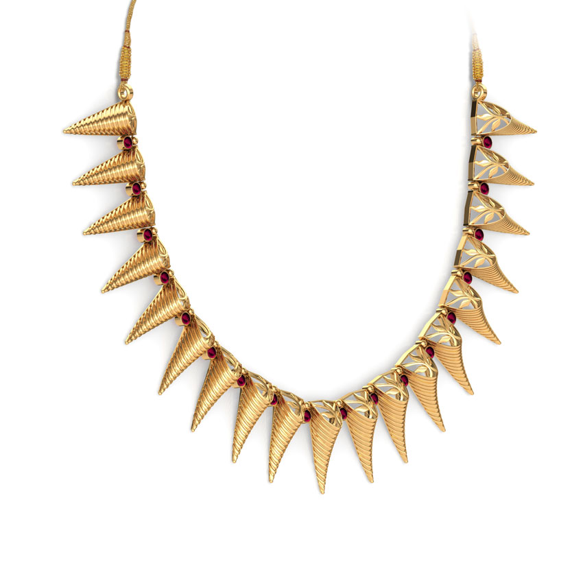 Conical Beads Gold Necklace