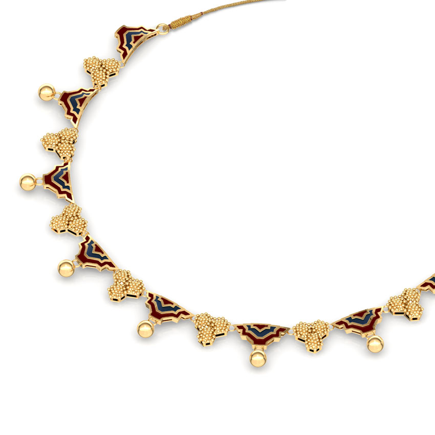 Granular Enamel Gold Necklace Granular Enamel Gold Necklace