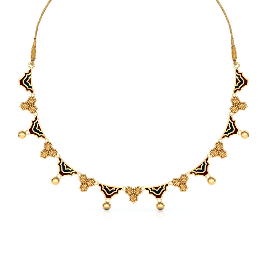 Granular Enamel Gold Necklace Granular Enamel Gold Necklace