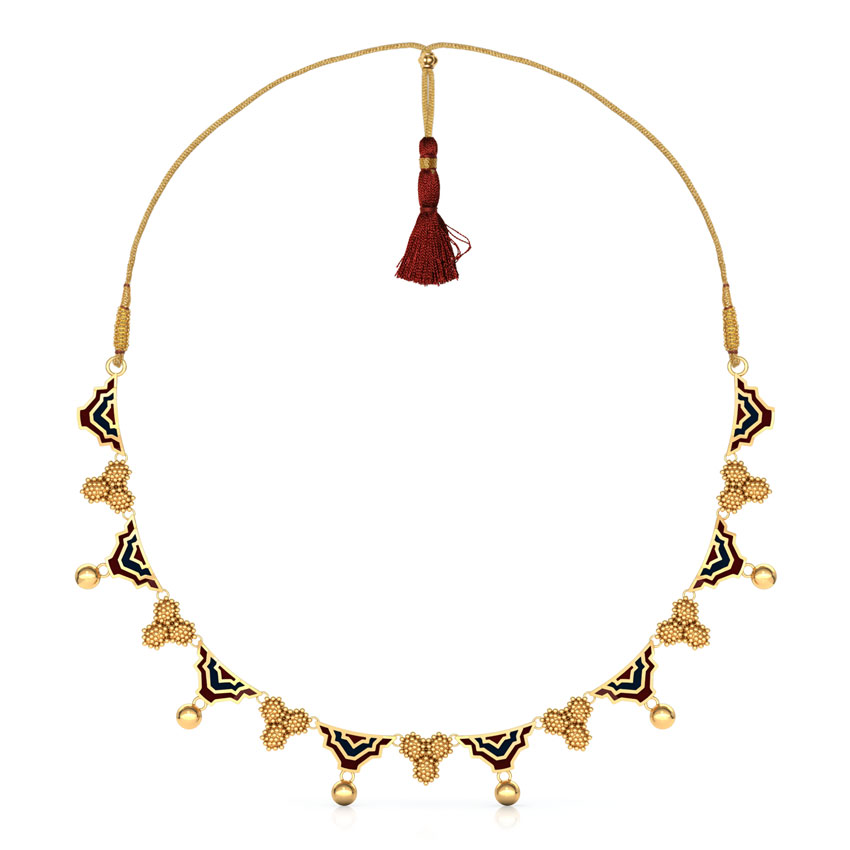 Granular Enamel Gold Necklace Granular Enamel Gold Necklace