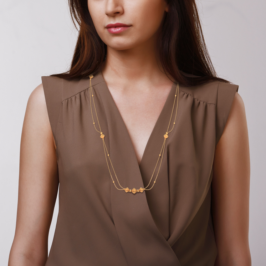 Dainty Bead Gold Necklace