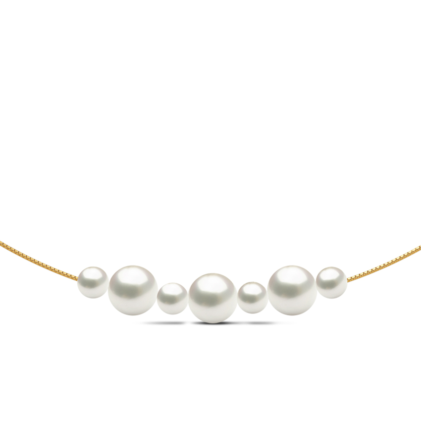 Gold Necklaces 18 Karat White Gold Releve Pearl Necklace