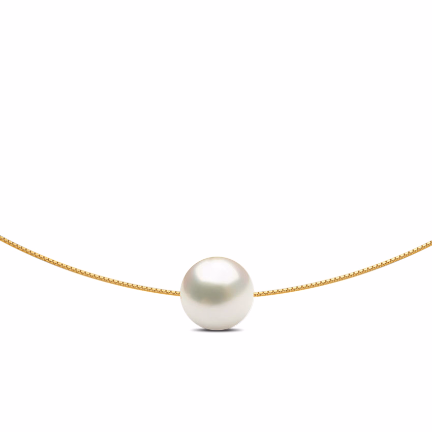 Gemstone Necklaces 14 Karat Yellow Gold Solitary Pearl Necklace
