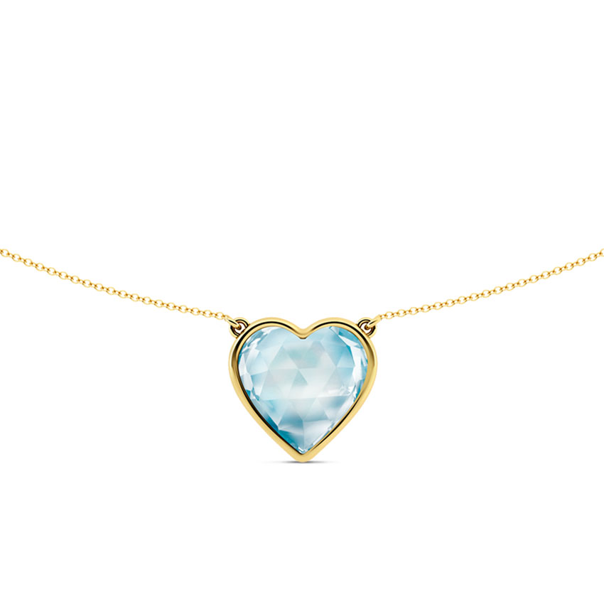 Gold Necklaces 18 Karat Yellow Gold Azure Amore Gemstone Necklace