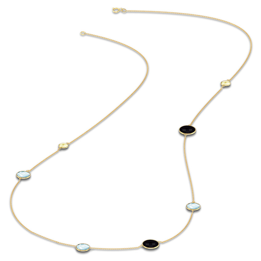 Asymmetric Gemstone Necklace