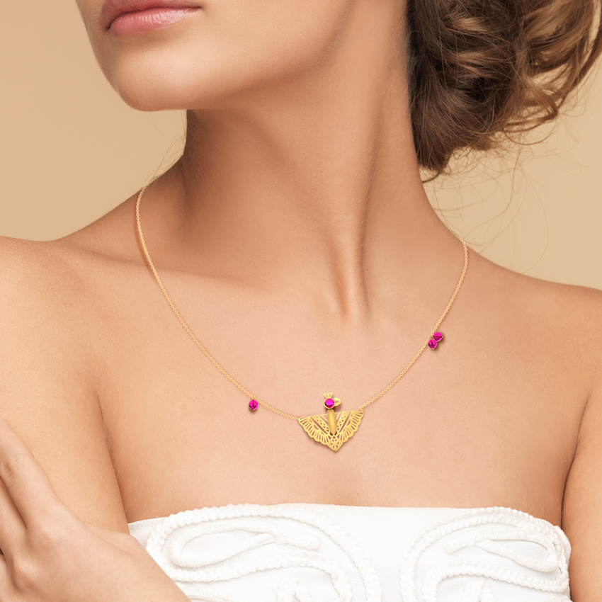 Zyena Pinion Gemstone Necklace