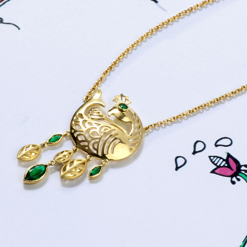 Navilu Feather Gemstone Necklace Navilu Feather Gemstone Necklace