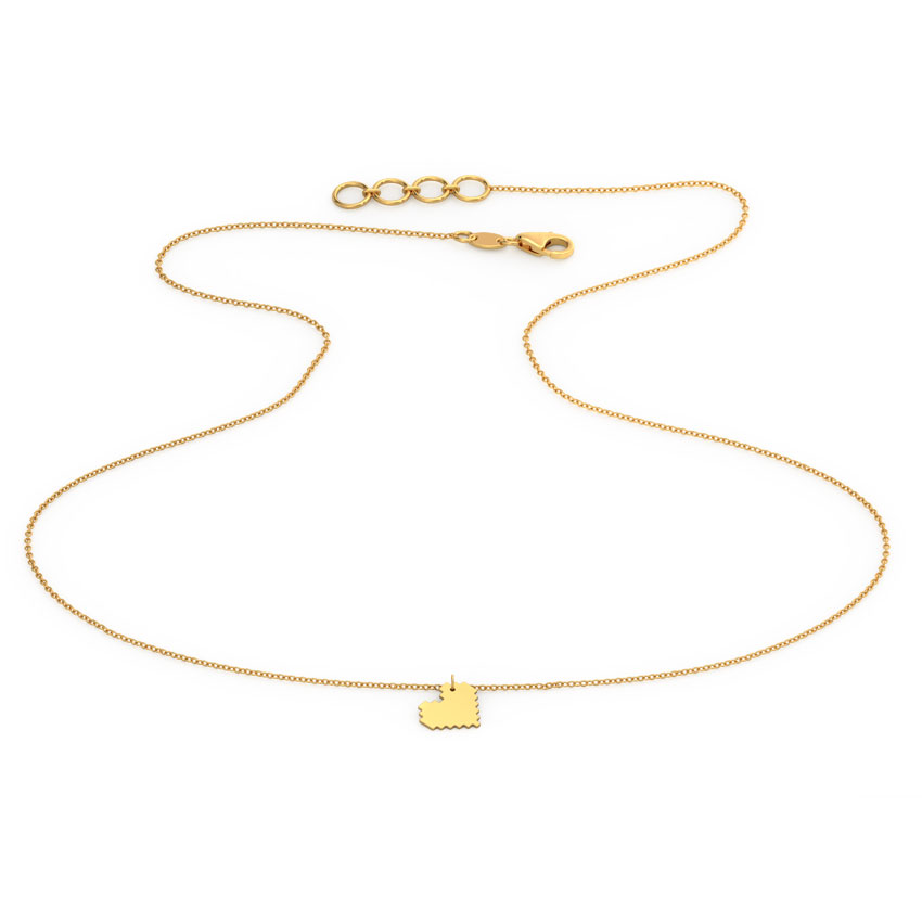 Classic Edgy Heart Gold Necklace