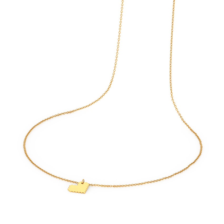 Classic Edgy Heart Gold Necklace