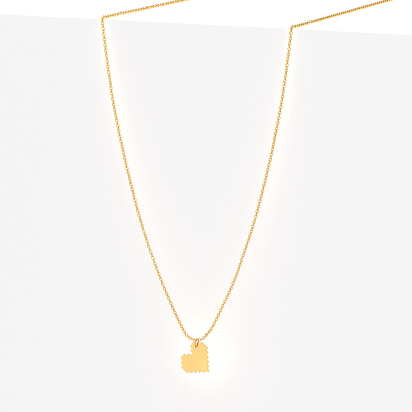 Classic Edgy Heart Gold Necklace