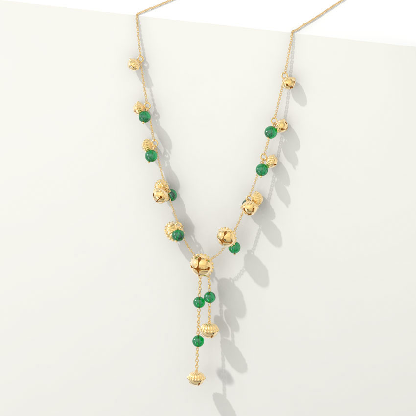 Gemstone Necklaces 18 Karat Yellow Gold Saroja Gemstone Necklace