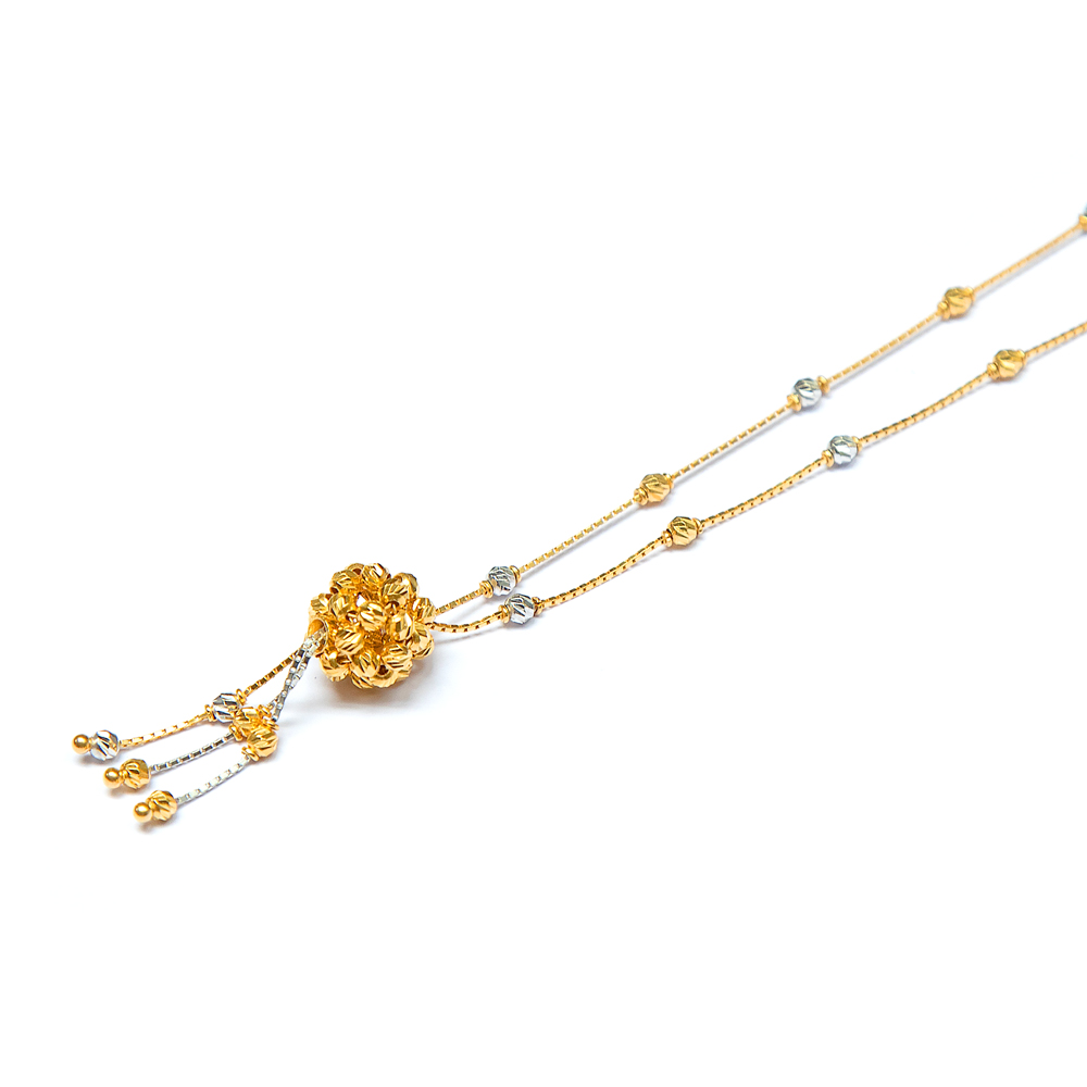 Bunched Bead Gold Necklace