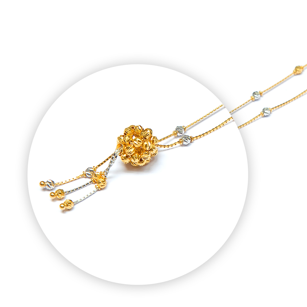 Bunched Bead Gold Necklace